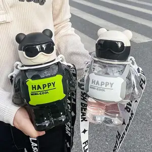 800ml Portable Creative Shape Plastic Water Bottle Large Capacity Food Grade Drinking Straw Sport Water Bottles