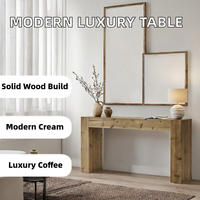 Console moderne personnalisée en bois massif, style créatif, luxe léger, haut de gamme, crème antique, pour chambre et salon, mobilier de maison