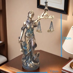 Sculpture en résine de la déesse Thémi, déesse de la justice, en bronze antique, statue de la Justice pour la décoration de la maison, le bureau, la bibliothèque, la décoration de cabinet d'avocats - Product Image 5