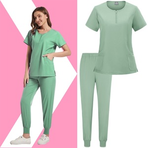 Women Scrub Set Moisture Wicking Split Uniforms For Pet Clinic Dental Workwear - Product Image 4