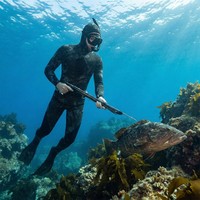 Combinaison de plongée à capuche en néoprène à cellules ouvertes avec pantalon taille haute pour la pêche sous-marine