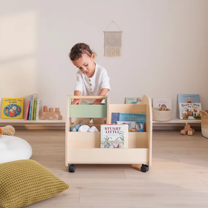 Étagère à livres moderne en bois pour enfants, à poser au sol, 5 niveaux, écologique, durable, pour le salon, la chambre à coucher, le rangement de livres d'images - Product Image 2