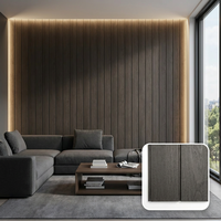 Panel de Pared con Rejilla Acanalada WPC para Uso en Interiores, Tablero Decorativo de PVC con Aspecto de Madera, Resistente al Agua y al Fuego, para Paredes de TV