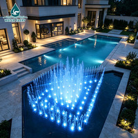 Fontaine musicale rectangulaire Water Faery en acier inoxydable 304 avec éclairage RGB, décoration extérieure durable pour place publique et parc