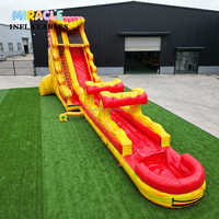 Toboggan aquatique gonflable commercial avec piscine intégrée, toboggan géant en PVC de 22 pieds pour événements professionnels