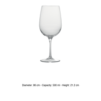 Verre à pied Bormioli Rocco Inventa Crystal, grand modèle, 50 cl, H 21,2 cm, Ø 8,6 cm