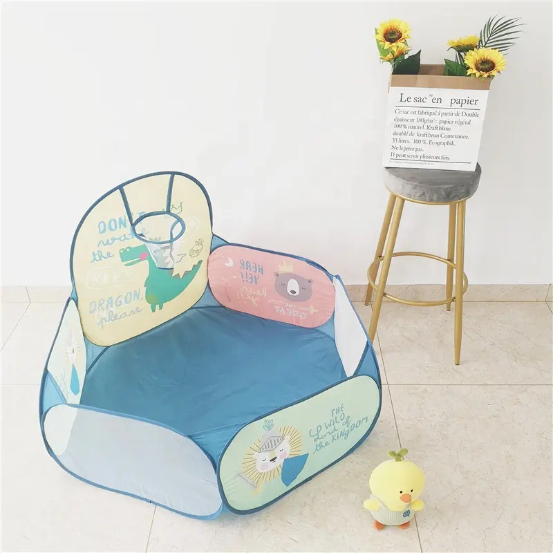 New Design Preço Barato Dobrável Hot Sale Indoor Animal Ball Pool Crianças Baby Playpens Tendas de Segurança com Brinquedos Cesta