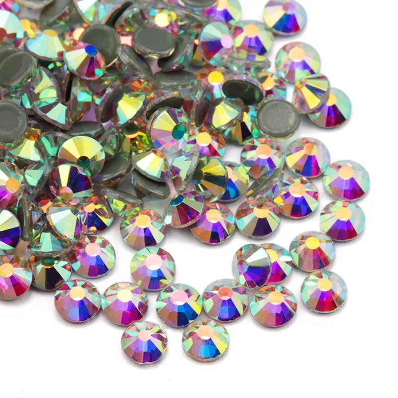 Pemasok Aksesori Pakaian Desain Ss20 Berlian Imitasi Ss12 AB Batu Kaca Belakang Datar untuk Seni Kuku