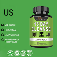 Capsules Détox Colon Nettoyant en 15 Jours OEM ODM, 30 Comprimés, Complément Alimentaire pour la Santé Intestinale, Favorise le Nettoyage du Colon