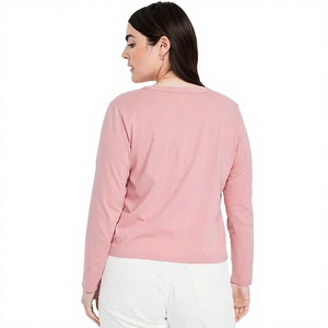 Camiseta de Manga Larga para Mujer, Cuello Redondo Clásico, Estilo Casual, Tela Suave, Fabricante de Ropa OEM de Marca Privada, Directo de Fábrica - Product Image 4