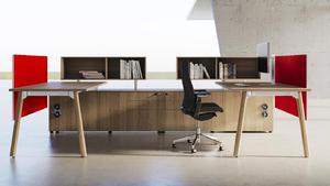 Mesa de Trabajo Convertible Moderna de Madera con Gabinete de Almacenamiento, Duradera, Ideal para Oficinas de Concepto Abierto, Uso del Personal - Product Image 6