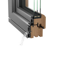 Fenêtre en bois et aluminium standard pour maison passive, fenêtre en bois recouvert d'aluminium à isolation thermique pour résidence en climat froid