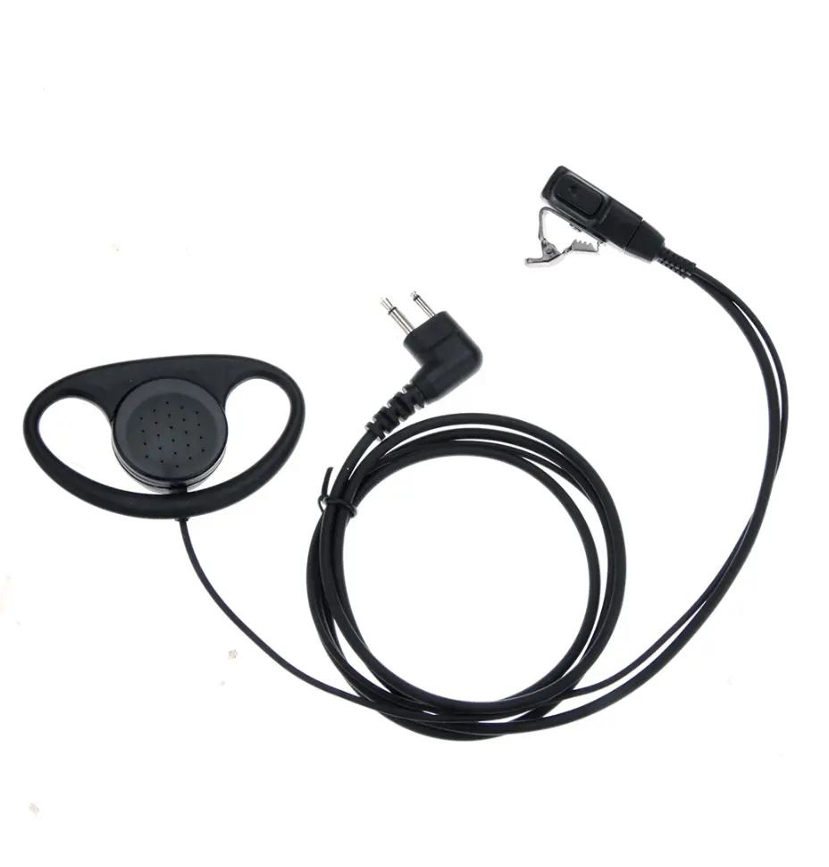 D Shape Soft Ear Hook Earpiece 2 Pin PTT with Mic Headset for GP88 CT150 P040 Handheld Walkie Talkie For Hytera