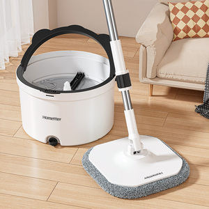 Fournisseur de serpillières Produits de nettoyage Homettler Serpillère plate 360 Outils de nettoyage Séparation des eaux propres et sales Serpillère paresseuse avec seau - Product Image 3