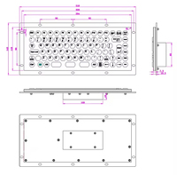 Clavier industriel intégré en acier inoxydable DAVO LIN, protection IP65, interface USB/PS/2, compatible DOS/Windows/Linux/Mac