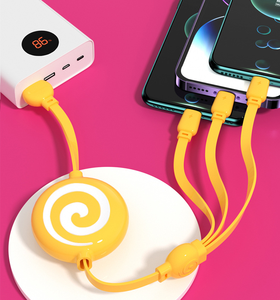 Sucettes mignon 2A câble rapide <span class=keywords><strong>Smartphone</strong></span> 3 en 1 câble USB rétractable - Product Image 2