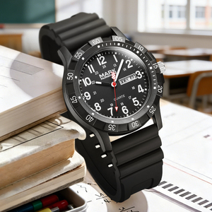 Montre à quartz MARK FAIRWHALE, résistante à l'eau, mouvement silencieux, cadran exquis, bracelet confortable, montre élégante pour étudiants - Product Image 4