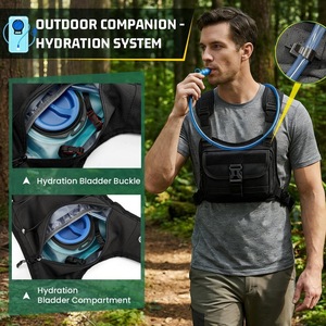 Gilet d'hydratation pour marathon avec sangle <span class=keywords><strong>de</strong></span> poitrine réglable, léger et respirant, sac à eau pour le cyclisme, la randonnée en <span class=keywords><strong>extérieur</strong></span>, en polyester - Product Image 3