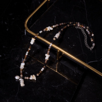 Collier de perles de pierres précieuses naturelles de 4 mm, cristal de guérison, perle d'eau douce, améthyste, collier ras du cou, bijoux délicats, cadeau pour elle