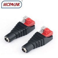Microlink Soudage Presse Libre Fit 12V DC Socket Connecteur CCTV Caméra Coaxial 2 Broches Cuivre + PVC DC Adaptateur Secteur Prise Femelle