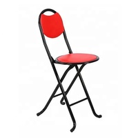 Chaise pliante en métal avec siège et dossier rembourrés, design peu encombrant, confortable, durable, portable, pour la maison, le bureau, le bar, l'appartement