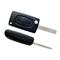 Coque de clé plip 2 boutons de bonne qualité avec lame à rainures et support de pile pour clé de voiture Citroën