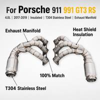 Colectores de Escape Aislados de Acero Inoxidable SS304 Directos de Fábrica para Porsche 911 991 GT3 RS 4.0L 2017-2019, Mejora de Potencia para Autos de Carreras OEM
