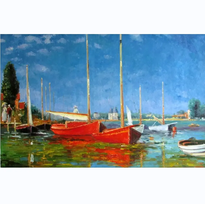 ภาพวาดสำหรับผนังห้องนั่งเล่นเรือสีแดงที่ Argenteuil โดย Claude Oscar Monet