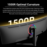 Monitor curvo para PC ultrapanorámico de 44.5 pulgadas 5K 32:9, pantalla para juegos de 180Hz HDR400 con luz RGB y soporte VESA 100x100