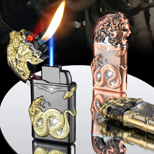 Đèn khò DEBANG thiết kế Medusa cá tính, sang trọng, di động, dùng được cho thuốc lá và xì gà, có hai ngọn lửa - Product Image 1