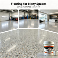 Revêtement de sol en époxy à deux composants avec sable coloré, résistant aux produits chimiques, peinture époxy durable pour garage, hôpital, école