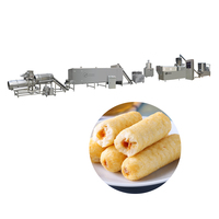 Nouvelle ligne de production entièrement automatique de grande capacité pour la fabrication et la découpe de snacks soufflés, en acier inoxydable de qualité alimentaire