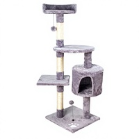 Arbre à chat premium à quatre niveaux en sisal, tour d'escalade, condo intérieur pour chats, griffoir pour chats