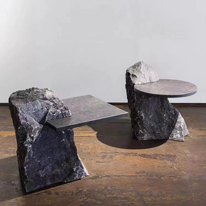Popular Creative Design Indoor House Yard <strong>Decorative</strong> Hand Carving <strong>Black</strong> Lava Rock Coffee <strong>Table</strong> - Product Image 6