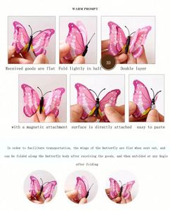 Paquete de 12 Adhesivos Decorativos 3D de Mariposas de Doble Capa, Coloridos, de PVC, para Hogar y Refrigerador - Product Image 3