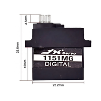 Offre Spéciale JX PDI-1151MG 15g Mini Servo Numérique Étanche IP67 6mm à Moteur Sans Noyau en Métal de Haute Qualité pour Pièces de Camion/Bateau RC