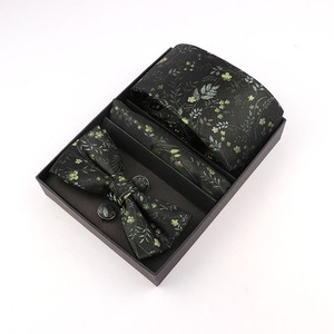 Soie Polyester Jacquard Cravate Ensemble pour Hommes À La Main Paisley Arc Mouchoir De Poche Carrés Bouton De Manchette Cravate Avec Boîte - Product Image 6