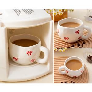 Tasse à café en céramique pour couple coréen, boîte cadeau, mug, tasse en céramique de haute valeur, rêve, nœud - Product Image 5