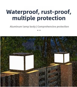 Lampe de poteau extérieure solaire en aluminium, étanche et antirouille, utilisable en continu pendant trois jours de pluie consécutifs - Product Image 3