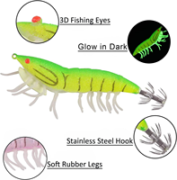 8 leurres phosphorescents pour calamar, crevettes et seiches, leurres artificiels fluorescents pour pieuvre, appâts artificiels pour eau salée
