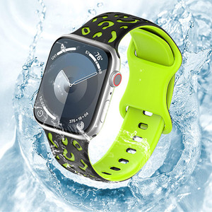 Easilife สายนาฬิกาซิลิโคนสำหรับผู้หญิงลายเสือชีตาห์แบบอัจฉริยะมีลายเสือดาวนุ่ม2สีสายนาฬิกาสำหรับ <span class=keywords><strong>Apple</strong></span> iWatch ขนาด38มม. 42มม. - Product Image 2