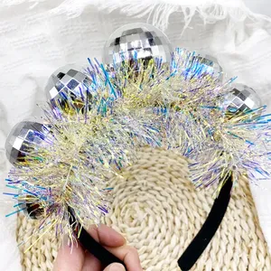 <span class=keywords><strong>Bandeau</strong></span> en plastique Disco Silver Ball Boppers 70s Silver Disco Ball Disco Ball <span class=keywords><strong>Bandeau</strong></span> Costume - Product Image 5