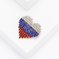Nouvelles Broches Créatives en Strass pour Hommes et Femmes, Bijoux de Mode, Broches Cœur et Drapeau, Épingles de Poitrine pour Vêtements, Badges, Vente en Gros
