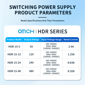 OMCH HDR-15-5 DIN-Rail Switching Power Supply Industrial Single Output 5V 15W 2.4A AC/DC Ultra-Thin Stepped <strong>SMPS</strong> 60Hz - Product Image 6