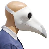 Masque de docteur de la peste steampunk pour cosplay, en latex blanc, bec et nez longs, pour Halloween, Noël, fêtes, événements, bals et déguisements