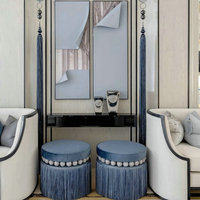 Pouf ottoman moderne style ferme avec franges, tabouret en suède, chaise pouf à pompons, banc à chaussures élégant pour salon