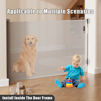 Barrière rétractable pour bébés et animaux domestiques, à ouverture sans pression, utilisable d'une seule main, pour portes, escaliers et animaux.