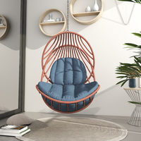 Fauteuil suspendu autoportant en forme d'œuf avec support, chaise balançoire tressée en forme de goutte d'eau avec coussin pour salon, balcon, chaise suspendue bohème