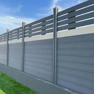 Modern Plastic Wood Composite Privacy Wpc Garden Decorative Fence Fencing Material Outdoor Wpc Fence Panels