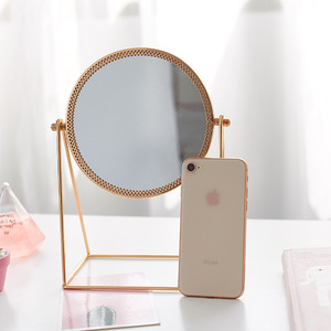 <span class=keywords><strong>กระจก</strong></span>แต่งหน้าสำหรับโต๊ะเครื่องแป้ง,<span class=keywords><strong>กระจก</strong></span>กลมตกแต่งเฟอร์นิเจอร์กระจกแต่งหน้าสีโรสโกลด์ - Product Image 2